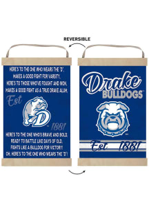 KH Sports Fan Drake Bulldogs Fight Song Reversible Banner Sign - Blue