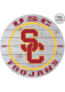 KH Sports Fan USC Trojans 20x20 In Out Weathered Circle Sign - Grey