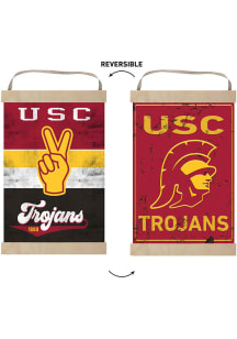 KH Sports Fan USC Trojans Reversible Retro Banner Sign - Cardinal