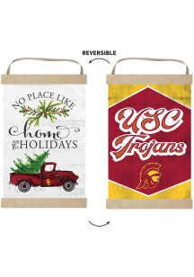 KH Sports Fan USC Trojans Holiday Reversible Banner Sign - White