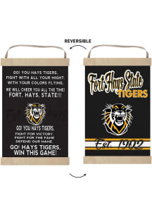 KH Sports Fan Fort Hays State Tigers Fight Song Reversible Banner Sign - Black
