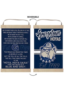 KH Sports Fan Georgetown Hoyas Fight Song Reversible Banner Sign - Blue