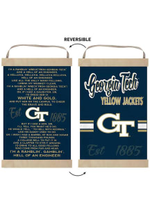 KH Sports Fan GA Tech Yellow Jackets Fight Song Reversible Banner Sign - Gold