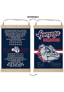 KH Sports Fan Gonzaga Bulldogs Fight Song Reversible Banner Sign - Blue