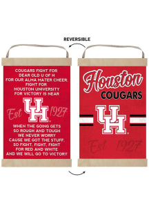 KH Sports Fan Houston Cougars Fight Song Reversible Banner Sign - Red