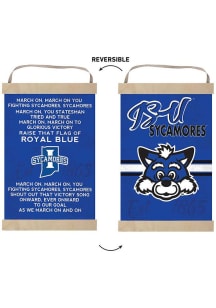 KH Sports Fan Indiana State Sycamores Fight Song Reversible Banner Sign - Blue