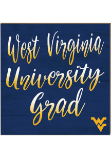 KH Sports Fan West Virginia Mountaineers 10in x 10in Grad Sign - Gold