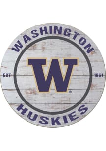 KH Sports Fan Washington Huskies 20x20 Weathered Circle Sign - Grey