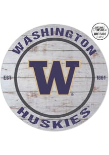 KH Sports Fan Washington Huskies 20x20 In Out Weathered Circle Sign - Grey