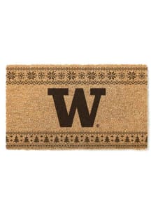 Washington Huskies Holiday Logo Door Mat