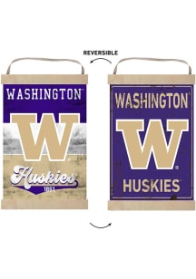 KH Sports Fan Washington Huskies Reversible Retro Banner Sign - Purple