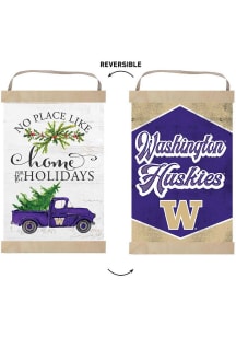 KH Sports Fan Washington Huskies Holiday Reversible Banner Sign - White