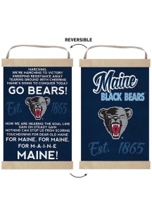 KH Sports Fan Maine Black Bears Fight Song Reversible Banner Sign - Blue