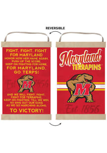 KH Sports Fan Maryland Terrapins Fight Song Reversible Banner Sign - Red