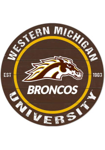 KH Sports Fan Western Michigan Broncos 20x20 Colored Circle Sign - Brown