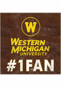 KH Sports Fan Western Michigan Broncos 10in x 10in Dad Sign - Brown