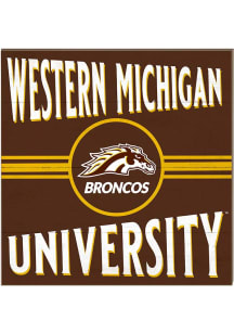KH Sports Fan Western Michigan Broncos 10x10 Retro Sign - Brown