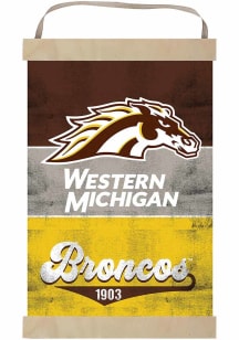 KH Sports Fan Western Michigan Broncos Reversible Retro Banner Sign - Brown