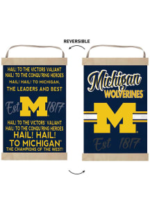 KH Sports Fan Michigan Wolverines Fight Song Reversible Banner Sign - Blue