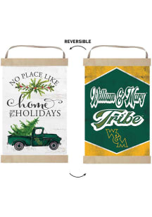 KH Sports Fan William & Mary Tribe Holiday Reversible Banner Sign - White
