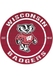 KH Sports Fan Wisconsin Badgers 20x20 Colored Circle Sign - Cardinal