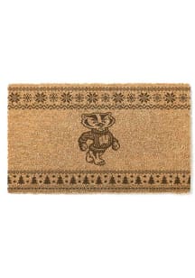 Wisconsin Badgers Holiday Logo Door Mat