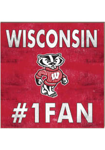 KH Sports Fan Wisconsin Badgers 10x10 #1 Fan Sign - Cardinal
