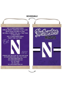 KH Sports Fan Northwestern Wildcats Fight Song Reversible Banner Sign - Purple