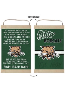 KH Sports Fan Ohio Bobcats Fight Song Reversible Banner Sign - Green