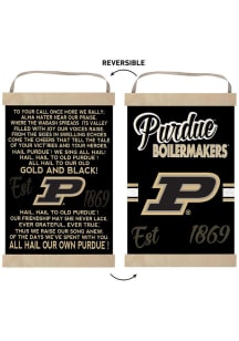 KH Sports Fan Purdue Boilermakers Fight Song Reversible Banner Sign - Gold