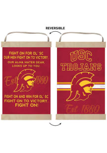 KH Sports Fan USC Trojans Fight Song Reversible Banner Sign - Red