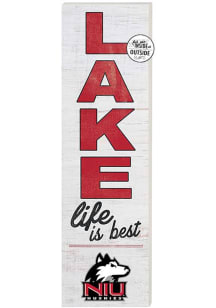 KH Sports Fan Northern Illinois Huskies 10x35 Lake Life is Best Indoor Outdoor Sign - White
