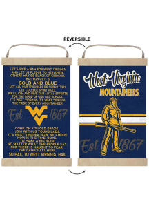KH Sports Fan West Virginia Mountaineers Fight Song Reversible Banner Sign - Gold