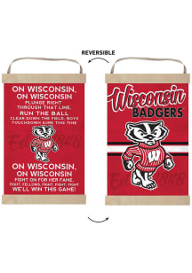 KH Sports Fan Wisconsin Badgers Fight Song Reversible Banner Sign - Red