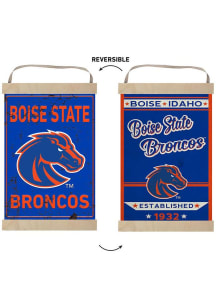 KH Sports Fan Boise State Broncos Faux Rusted Reversible Banner Sign - Blue