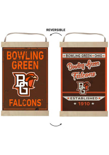 KH Sports Fan Bowling Green Falcons Faux Rusted Reversible Banner Sign - Orange