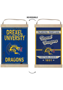 KH Sports Fan Drexel Dragons Faux Rusted Reversible Banner Sign - Navy Blue