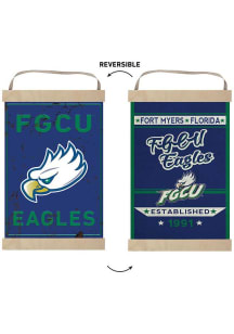 KH Sports Fan Florida Gulf Coast Eagles Faux Rusted Reversible Banner Sign - Green