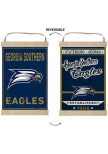 KH Sports Fan Georgia Southern Eagles Faux Rusted Reversible Banner Sign - Blue
