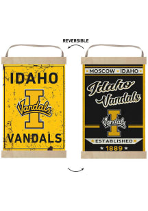 KH Sports Fan Idaho Vandals Faux Rusted Reversible Banner Sign - Silver