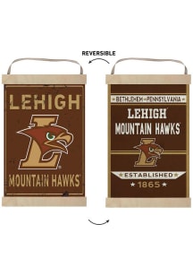 KH Sports Fan Lehigh University Faux Rusted Reversible Banner Sign - Brown