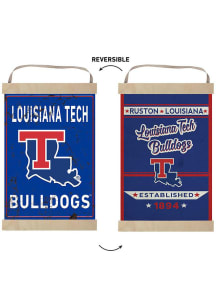 KH Sports Fan Louisiana Tech Bulldogs Faux Rusted Reversible Banner Sign - Red