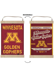 KH Sports Fan Minnesota Golden Gophers Faux Rusted Reversible Banner Sign - Red