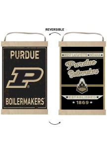 KH Sports Fan Purdue Boilermakers Faux Rusted Reversible Banner Sign - Gold