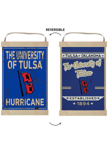 KH Sports Fan Tulsa Golden Hurricane Faux Rusted Reversible Banner Sign - Gold