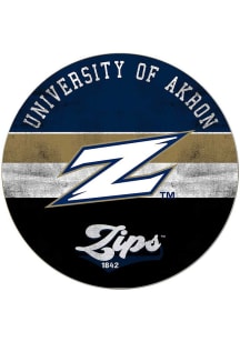 KH Sports Fan Akron Zips 20x20 Retro Multi Color Circle Sign - Blue