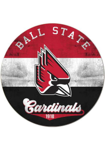 KH Sports Fan Ball State Cardinals 20x20 Retro Multi Color Circle Sign - Red