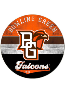 KH Sports Fan Bowling Green Falcons 20x20 Retro Multi Color Circle Sign - Orange