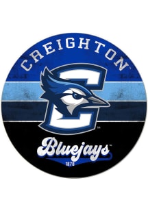 KH Sports Fan Creighton Bluejays 20x20 Retro Multi Color Circle Sign - Blue