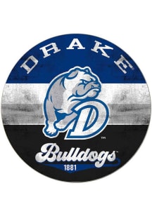 KH Sports Fan Drake Bulldogs 20x20 Retro Multi Color Circle Sign - Blue